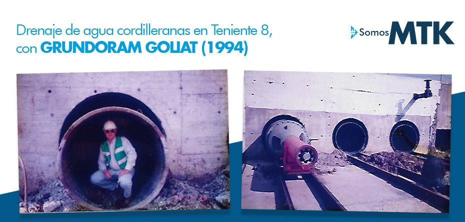 #HistoriaMTK: Drenaje de aguas cordilleranas en Teniente 8, con GRUNDORAM GOLIAT